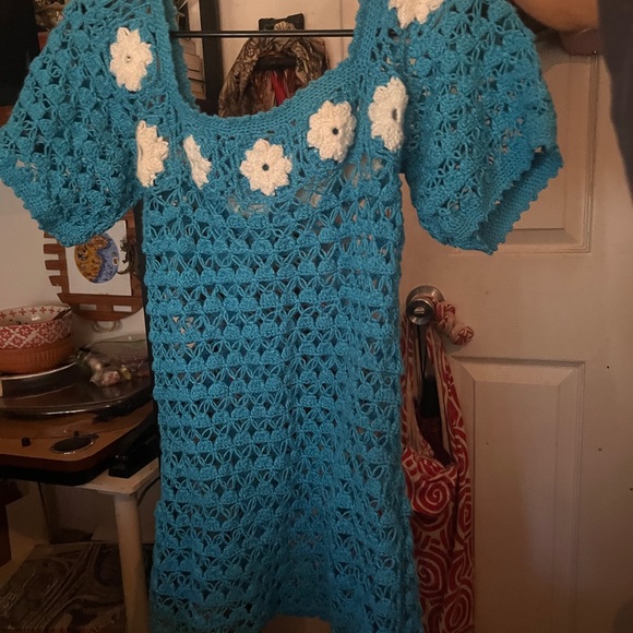 VINTAGE Crochet Mini Dress - Picture 5 of 5